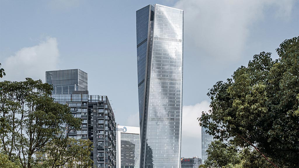 A group of tall buildings.