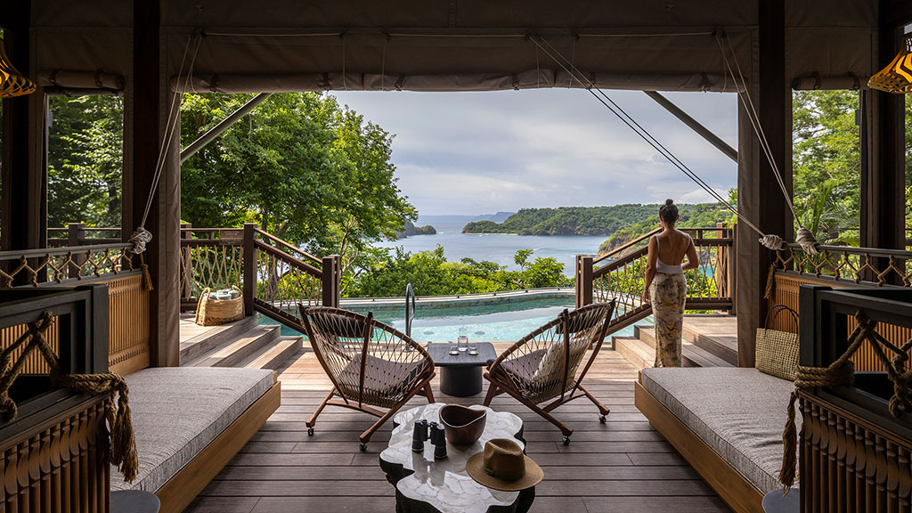 A person standing on a deck.