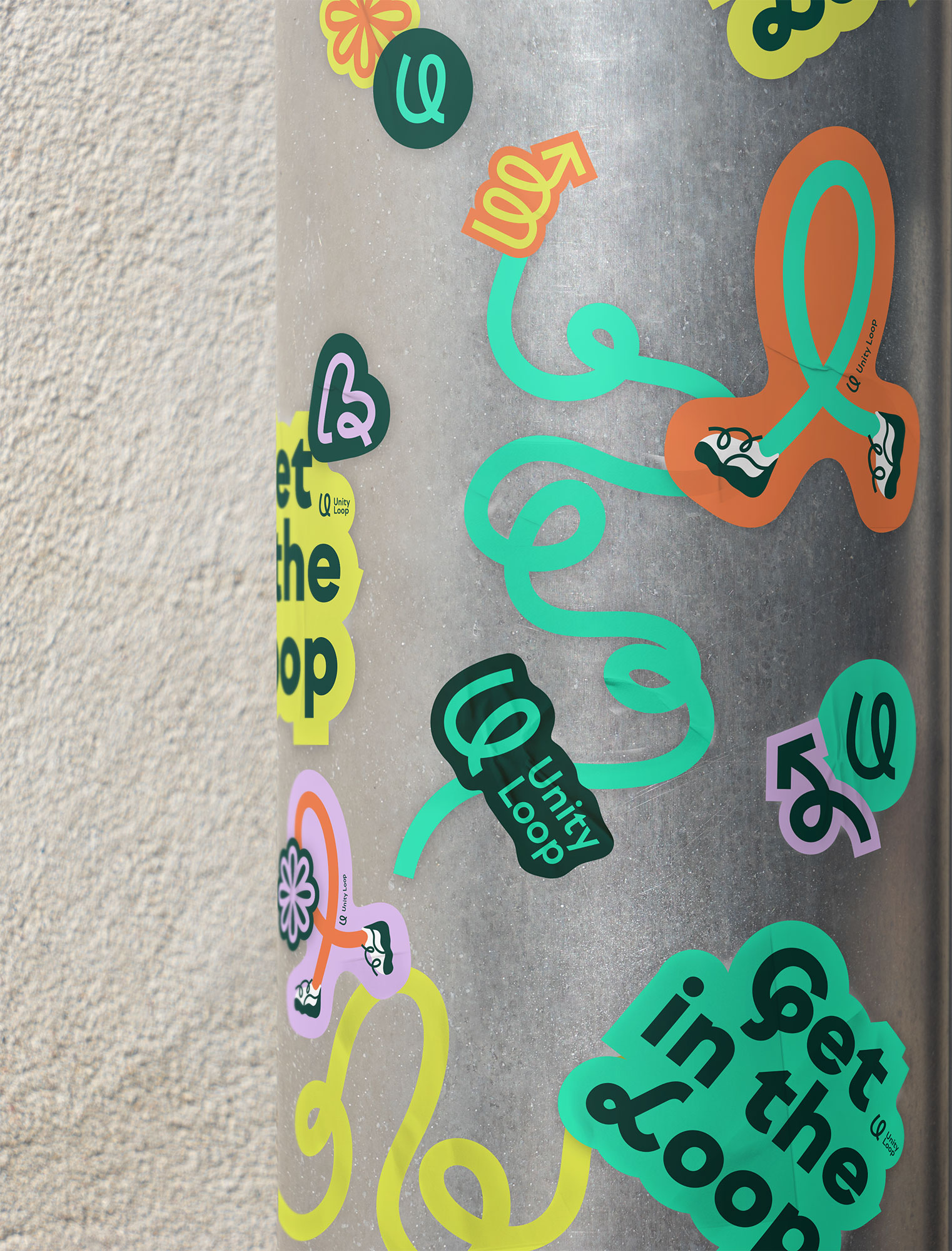 A green and yellow sign.