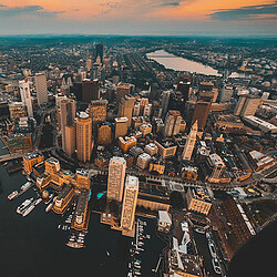 A city with many buildings.