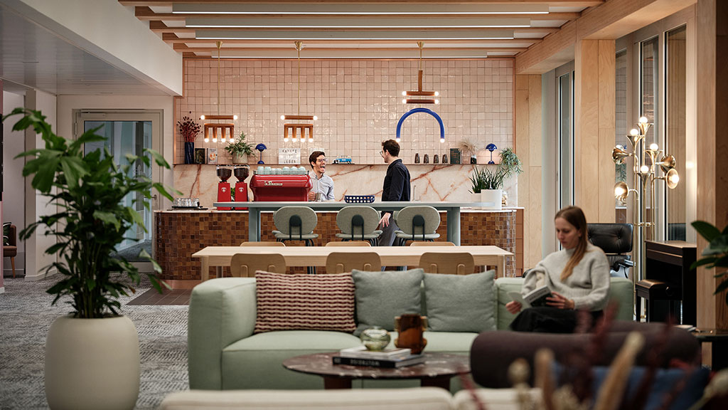 A group of people in a room.
