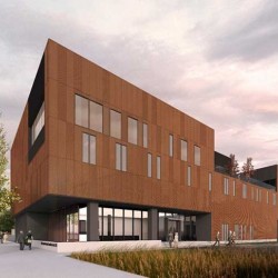 Bechtler Museum of Modern Art with a walkway and people walking around.