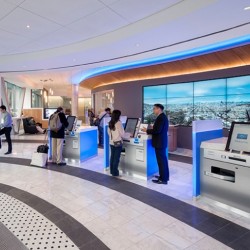 A group of people in an office.