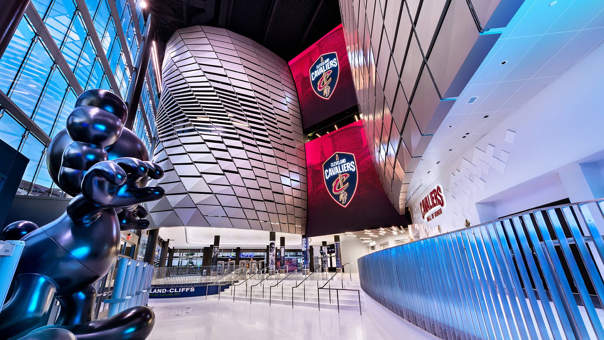 Project highlights of Rocket Mortgage FieldHouse from Gensler