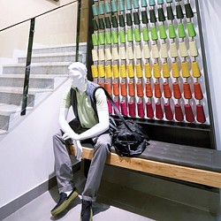 A person sitting on a bench.