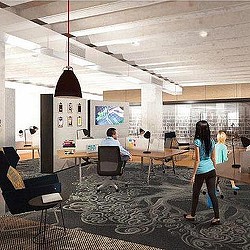 A few people in an office.