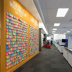 A long hallway with people and luggage.