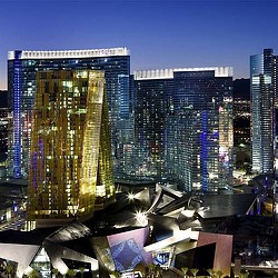 A city with tall buildings.