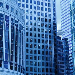 A group of tall buildings.