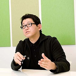 A man wearing glasses.