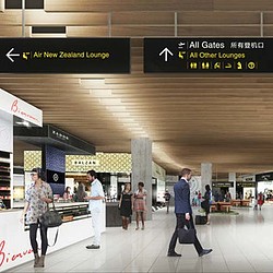 People walking in a large building.