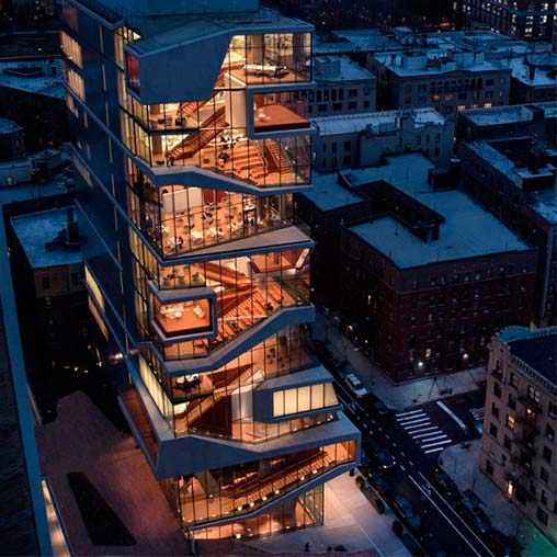 A building with a balcony.
