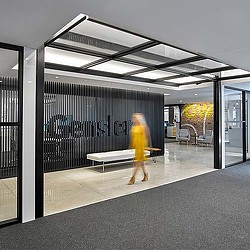 A person walking in a building.