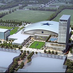 A high angle view of a building.