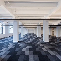 A room with white pillars.