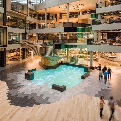 A large indoor swimming pool.