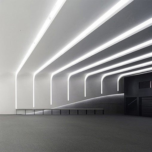 A white room with a white ceiling.