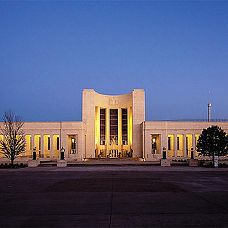 A large building with columns.