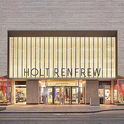 A building with a large glass window.