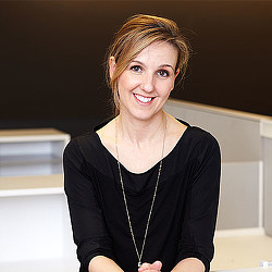 A woman with red hair.