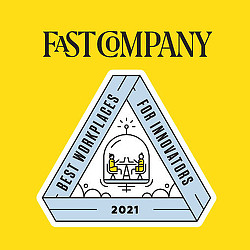 A yellow triangle with black text.