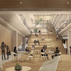 People sitting on the stairs.