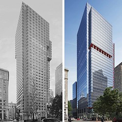 A few tall buildings.