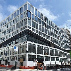 A large building with many windows.