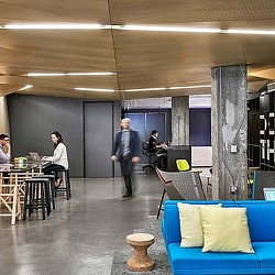 A group of people in a room.