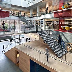 A large building with stairs.