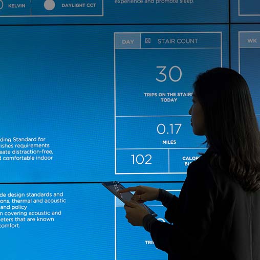 A person using a tablet.