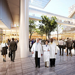 A group of people in white coats.