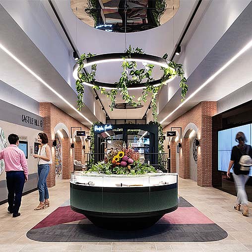 A fountain in a building.