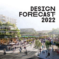 A group of people walking around a city.