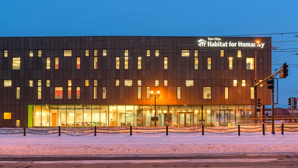 A building with many windows.