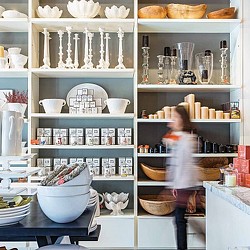 A person in a kitchen.