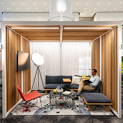 Gensler Houston office interior lounge seating