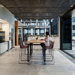 A person sitting at a table.