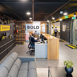 A person standing in a room.