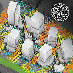 A group of white computer towers.