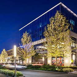 A building with a sign on it.