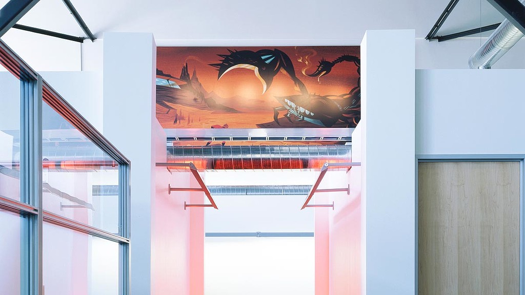 A painting on a wall.