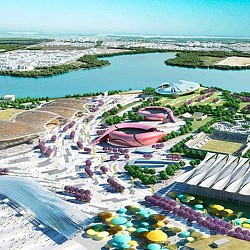 A high angle view of a resort.