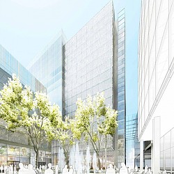 A group of tall buildings.