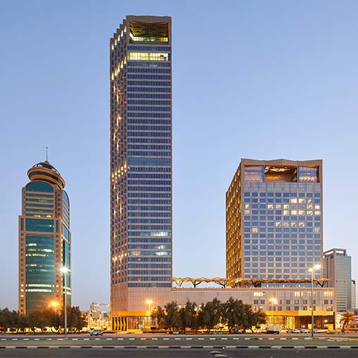 A few tall buildings.