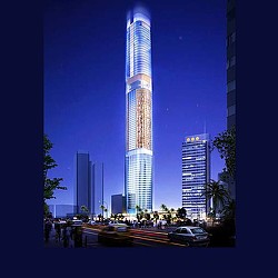 A group of tall buildings.