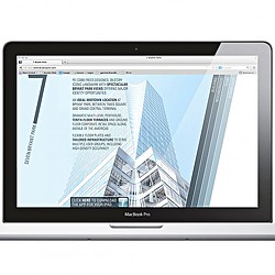 A computer screen with a building on it.