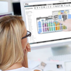 A person looking at a screen.