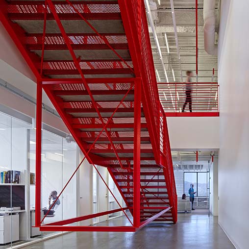 A staircase in a building.
