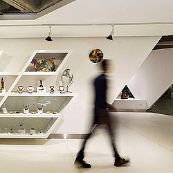 A person walking in a room.